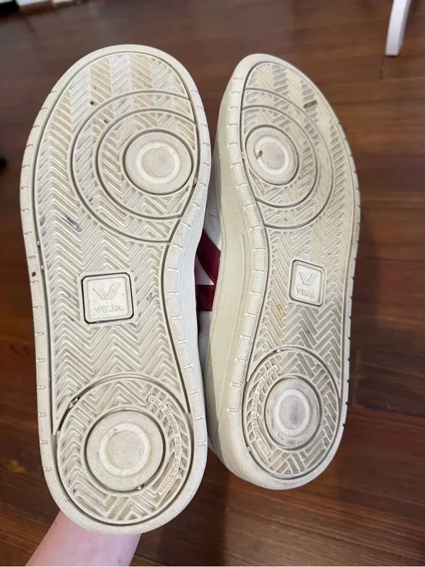Veja Leather Sneakers White/Red Size 9 - Image 4