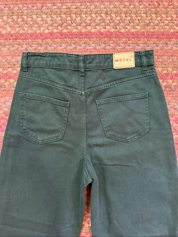 MOTEL DENIM Dark Green Straight-Leg Pants - Image 6