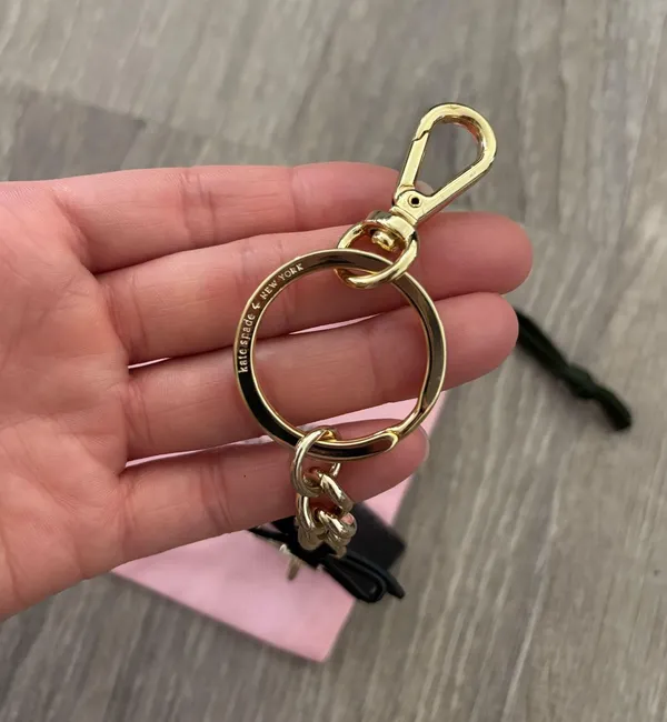 NWOT Gold Kate Spade New York Cut Out Spade Purse Keychain - Image 3