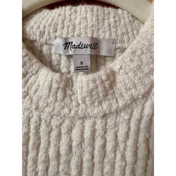 Madewell Cream Boucle Knit Ribbed Sweater Tank Top Vest Cotton Blend Small S‎ - Image 6