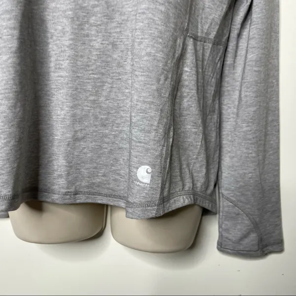 Carhartt grey merino wool lightweight V neck long sleeve base layer top size M - Image 3