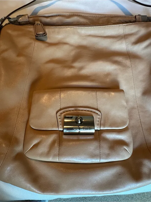 Coach Vintage Tan Brown Leather Shoulder Hobo Bag - Image 7