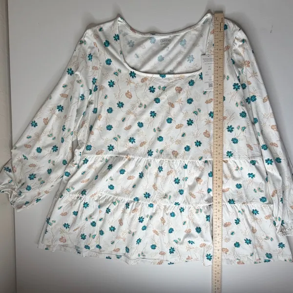 NWT Lands End Floral Tiered Top Size 3X Lightweight Peplum Cottage Boho Comfy‎ - Image 10
