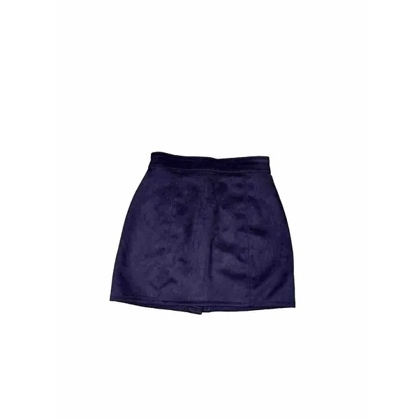 Maurice's Faux Suede Brown Mini Button Front‎ Women Skirt Sz 8 - Image 4