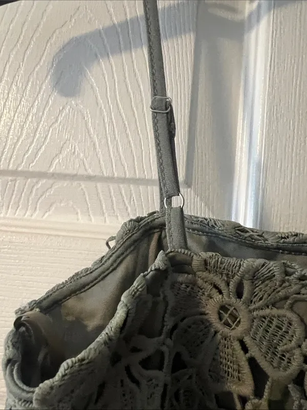 She + Sky Gray Floral Crochet Lace Camisole - Image 4