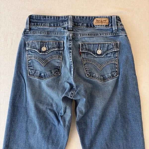 Levi's 529 Curvy Bootcut Jeans Womens 6M Blue Y2K‎ Flap Pocket Flare - Image 9