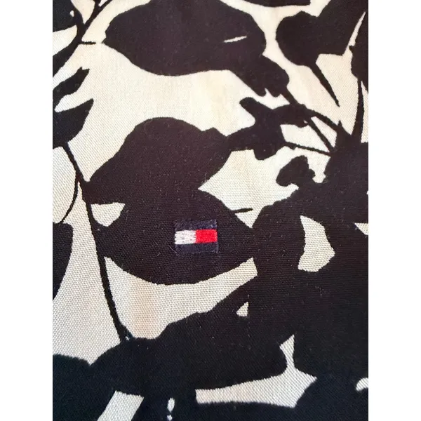 Tommy Hilfiger Floral Viscose Button Down Shirt Black White Size M - Image 8