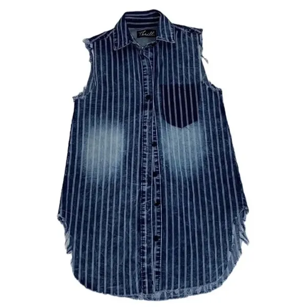 Thrill Sleeveless Denim Top(Size Small) - Image 3