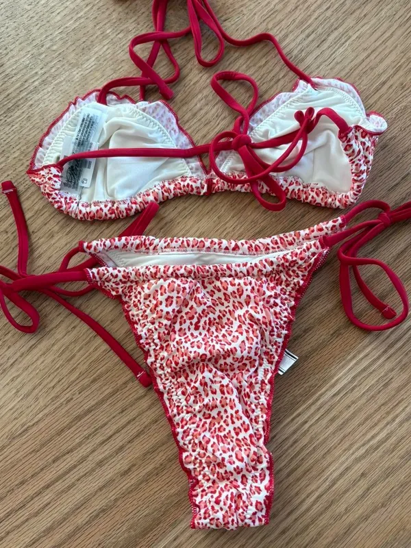 Frankie’s bikinis set red leopard - Image 2
