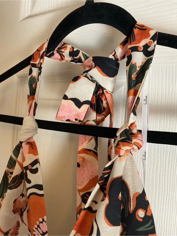 NWT Lulus Boho Tropical Floral Halter Mini Dress Size Medium - Image 5