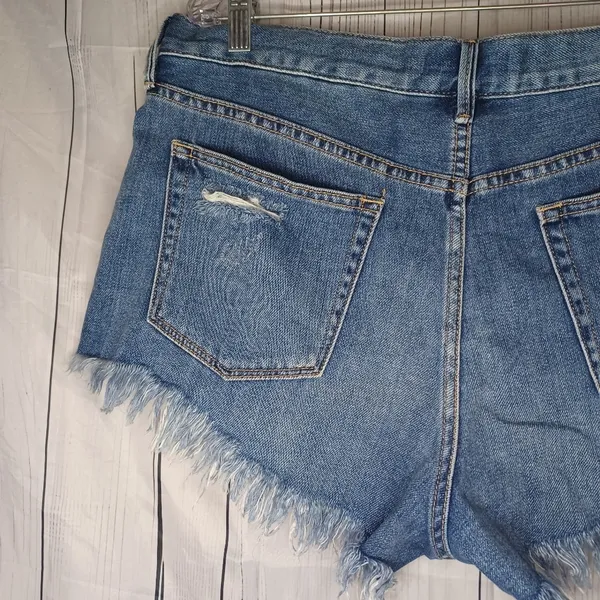 We The Free Blue Jean Shorts Distressed Frayed Hem - Image 7