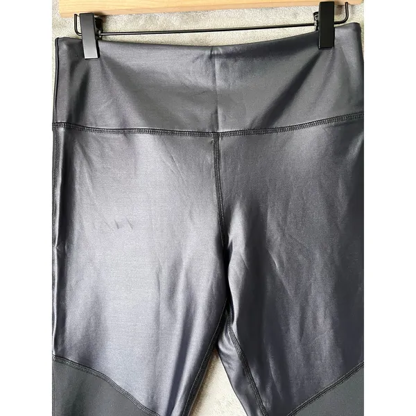 Zyia Active Light n‎ Tight Hi Rise 7/8 Leggings Black Reflective Metallic 12 New - Image 2