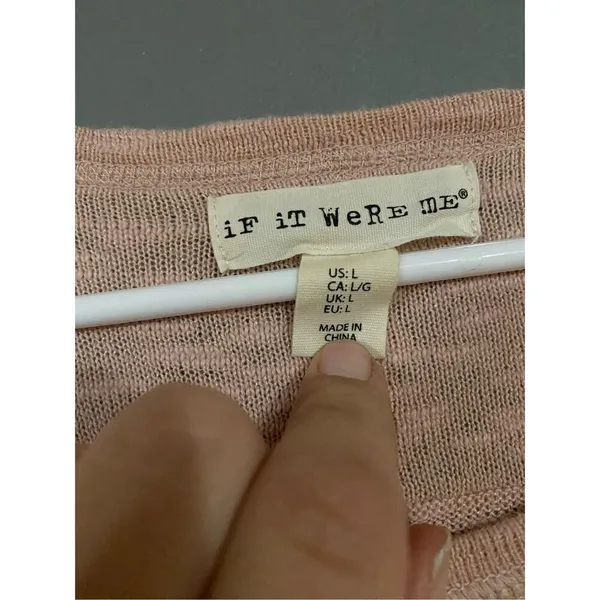 If It Were Me Pink Scoop Neck Sweater Size Large - Image 5