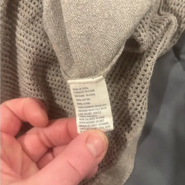 American Eagle Gray Sweater Mesh Back. Size XS. - Image 5
