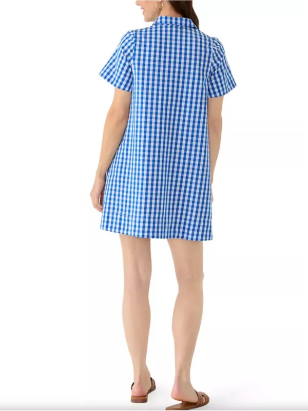 Crown & Ivy Short Sleeve Swing Shirt Dress Blue/White XXL NWT - Image 4