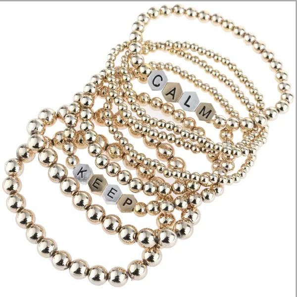 Riah Fashion “KEEP CALM” Stackable Beaded Bracelet - Image 2