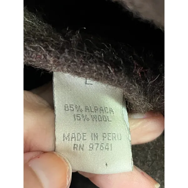 J.Jill Reversible Wool Alpaca Blend Jacket Cottagecore Equestrian Heritage Large Brown - Image 6