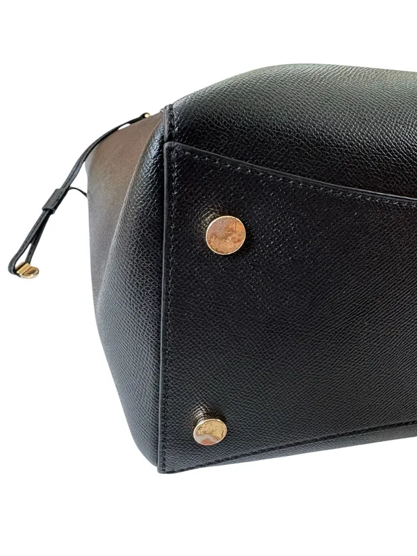 Michael Michael Kors Voyager Medium Crossgrain Leather Tote Bag Black - Image 10