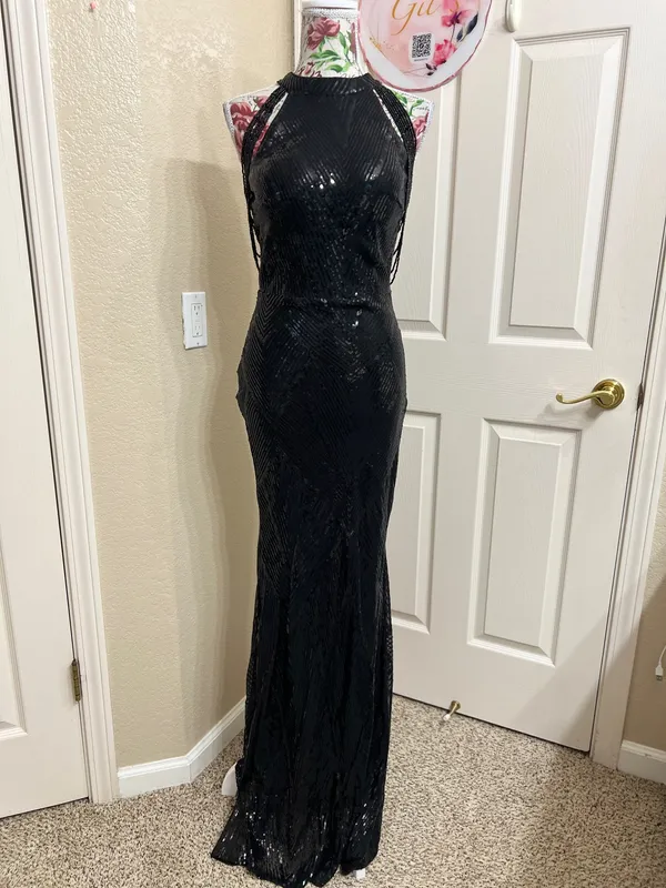 Mis Ord black prom sequin dress size M - Image 2