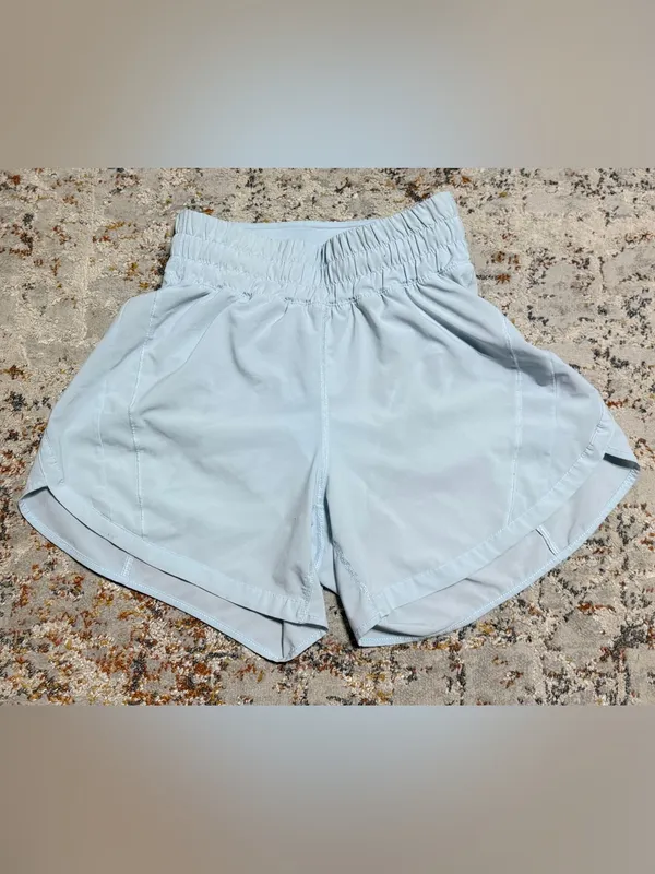 Lululemon Track That High-Rise Lined Short 5" size 4 light blue - Image 3