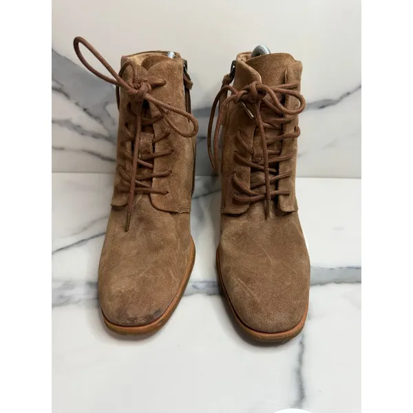 Sofft Women's Brown Suede Lace-Up Corlea Boots Sz 7.5 Zipper Victorian Witchcore - Image 2