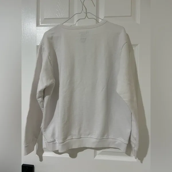 Preloved Hanes soft sweats plain white sweatshirt crew womens XL - Image 3