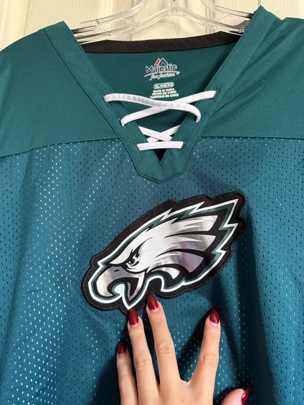 NFL Philadelphia Eagles Jersey Shirt Women’s Lace-Up Football XL - Image 2