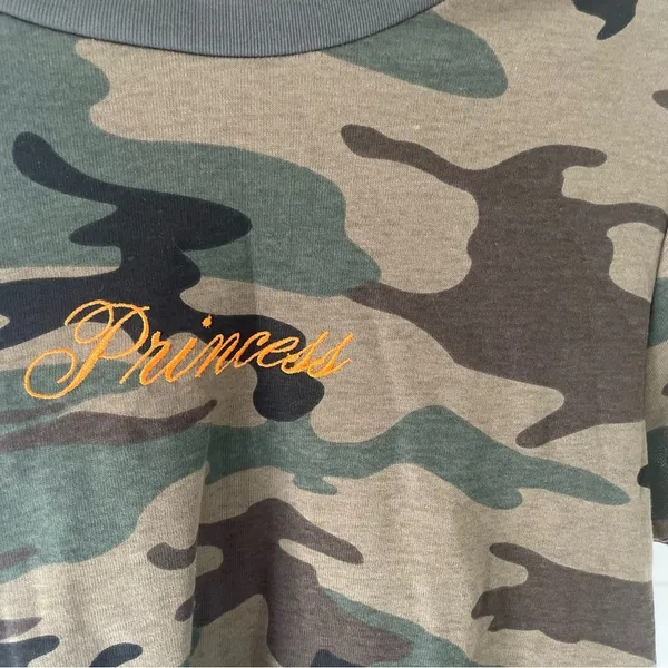 Zoe Liv Camo Print Embroidered‎ Short Sleeve Tee - Image 2
