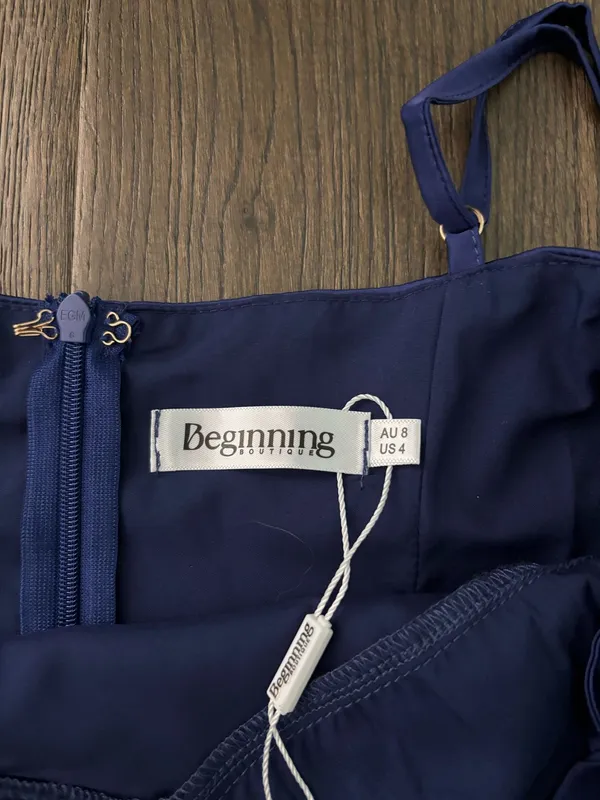 Beginning Boutique Homecoming Dress Navy - Image 3