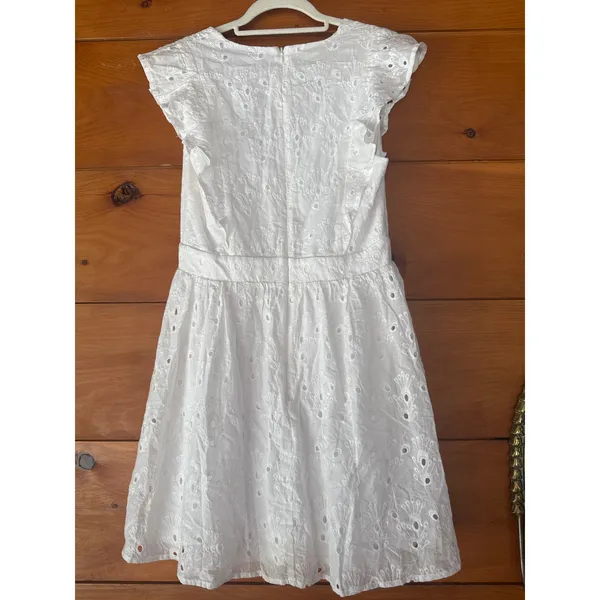 NWT Lulus Flirtatious in Florence White Ruffled Eyelet Cotton Mini Dress Sz L - Image 4