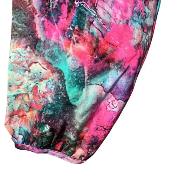Amanda Uprichard Sz P/XS 100% Silk Faux Wrap Colorful Peek a boo Top #200 - Image 7