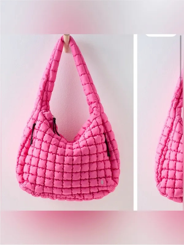 NWT Free People FP Movement Quilted Carryall Bag - bubblegum pink - One Size - Image 3