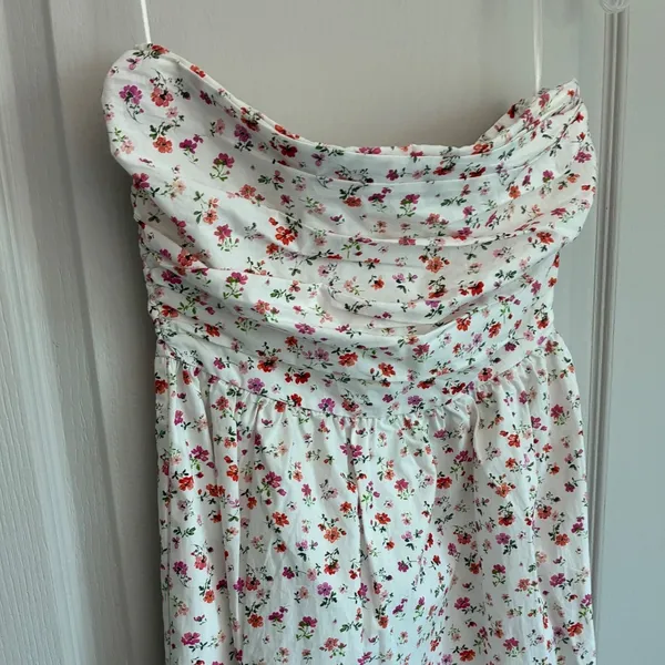French‎ Connection Strapless Floral Maxi Dress Cerise Pink Multi Cotton - 0 NEW - Image 13