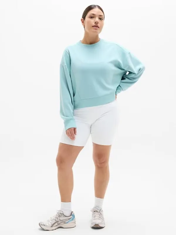 New Athleta XL Seasoft Rib Crewneck Sweatshirt Waterloo Blue X-Large Regular - Image 4