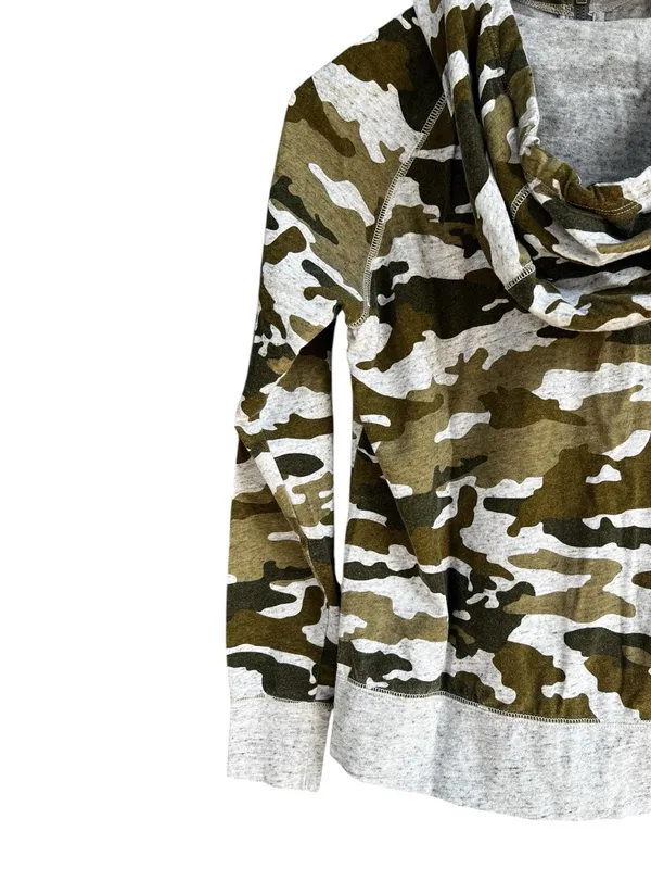 Nike Gym Vintage Camo Full Zip Hoodie Jacket Womens Small Green Black Y2K - Image 10