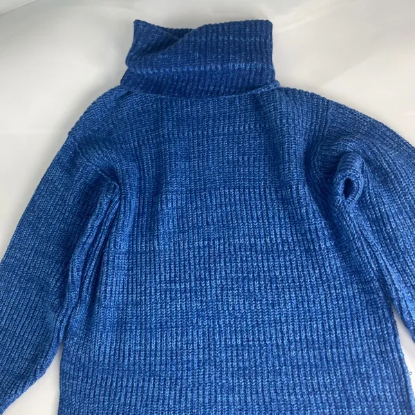 Free People Slouchy Sweater Women Blue 'Eleven' Tunic Medium Oversize Turtleneck - Image 6