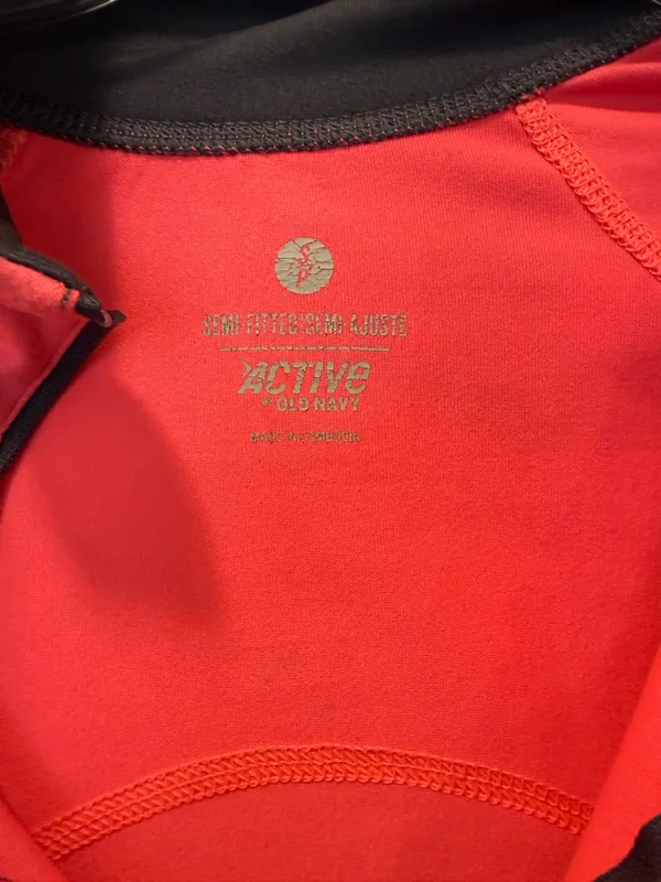 Old Navy Active Women's Long-Sleeve Quarter-Zip Performance Top - Coral Pink - Image 3