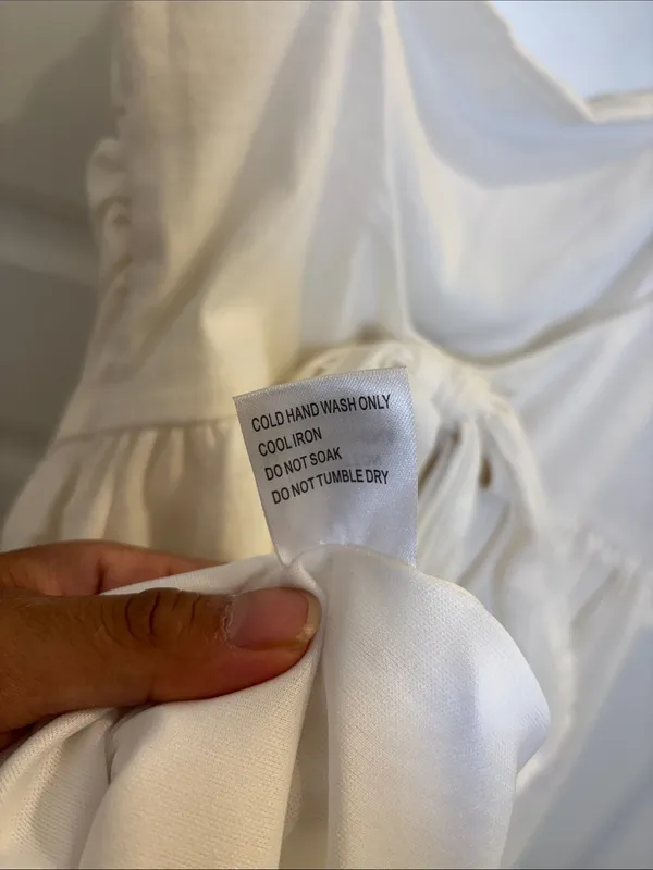 NWT Hello Molly White Cotton Mini Dress Tie Back Sundress Size 6 M - Image 5