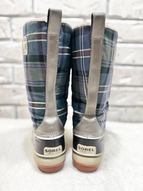 Sorel Tivoli High Plaid Lace-Up Waterproof Winter Boots Size 7.5 - Image 4