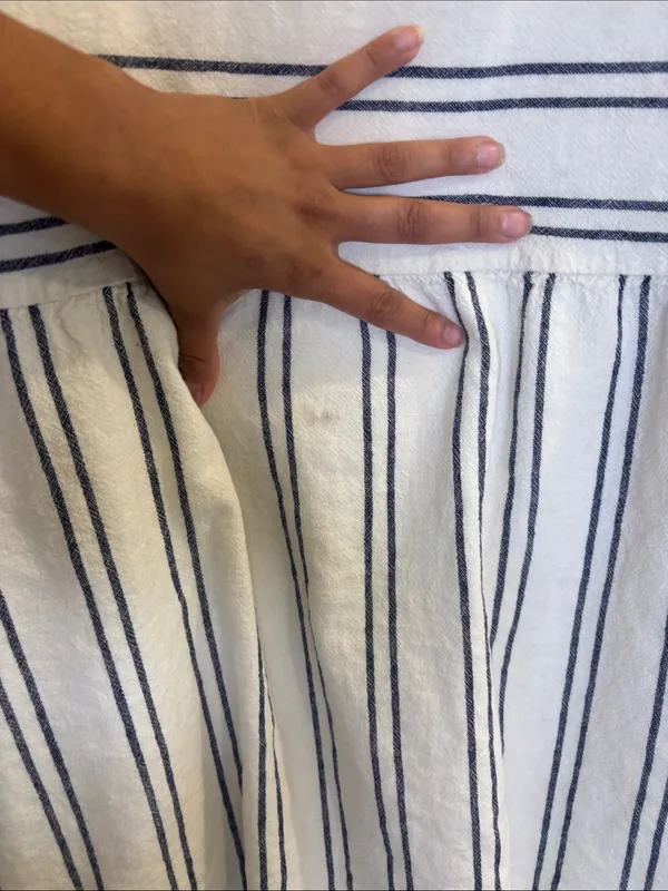Old Navy XXL White Navy Striped Babydoll Mini Dress Coastal - Image 5