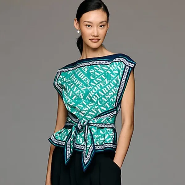 Maeve Anthropologie South of France Tie Top Size XL - Image 2