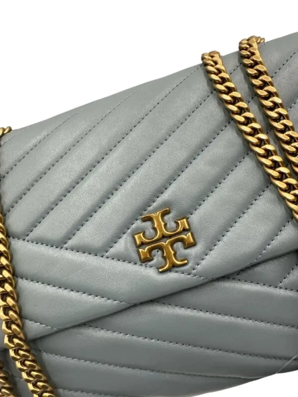 NWT Tory Burch Kira Chevron Small Convertible Bag Rainwater MSRP $598 - Image 6
