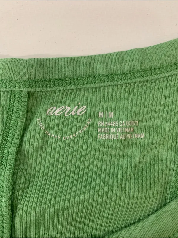 Aerie Green Ombre Ribbed Scoop-Neck Tank - Size Medium - Image 3
