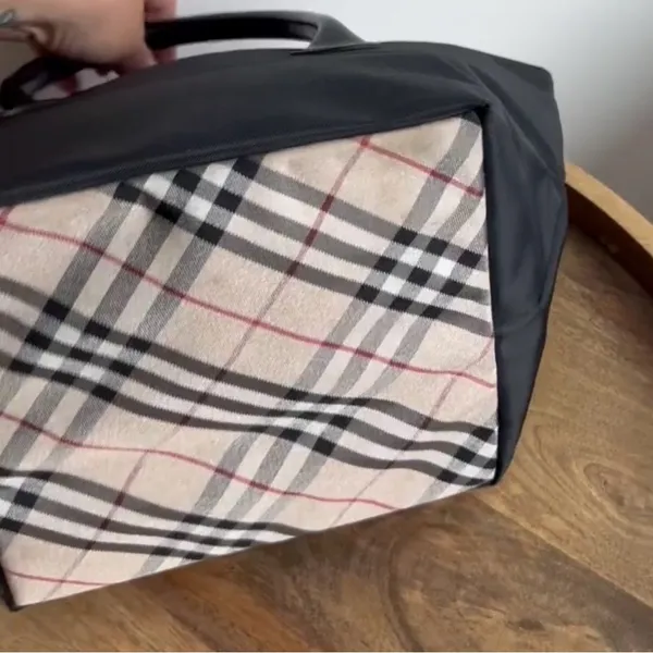 Burberry Blue Label Nova Check Mini Tote Black Nylon - Image 2