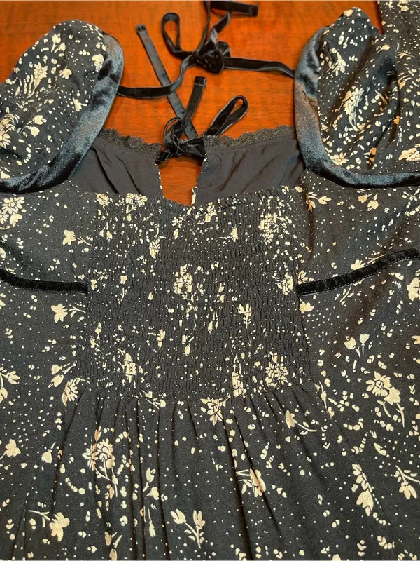 Free People Tess Mini Babydoll Dress Viscose CottageCore Country Village Sz M - Image 15