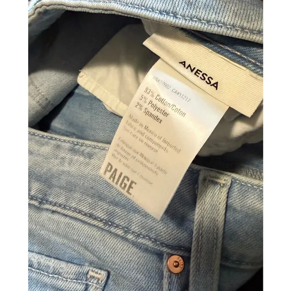 PAIGE Anessa High Rise Wide Leg Ankle Jean Light Wash Size 32 - Image 8