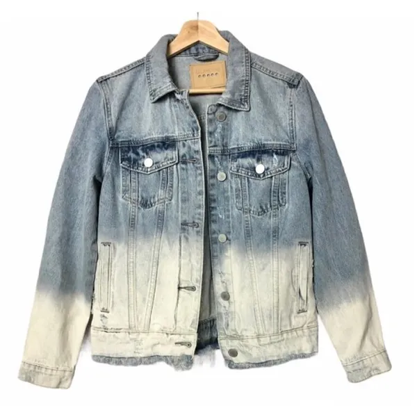 NEW Blank‎ NYC Raw Hem Dip Dye Jean Jacket XS - Image 2