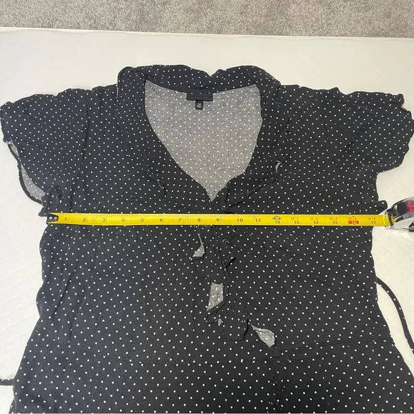 Who What Wear Black and White‎ Polka Dot Wrap Dress Women’s size M - Image 9