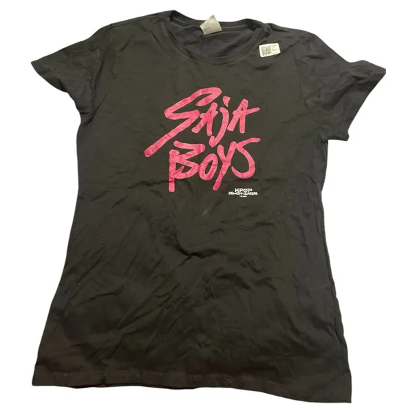 New! K-Pop Demon Hunter Saja Boys Black Short Sleeve T-Shit Small - Image 2