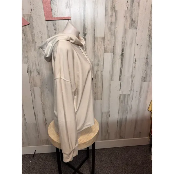 DKNY Sport Velour Pullover Hoodie Cream Women’s XL - Image 4